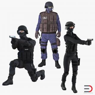 3D model SWAT Rigged Policemans 3D Models Collection 2