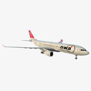 Airbus A330-P2F Northwest Airlines 3D model