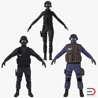 3D SWAT Policemans Collection 3 model