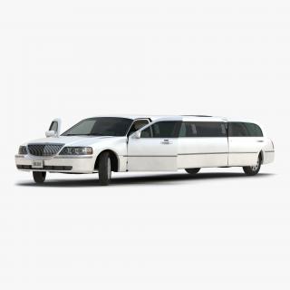 3D model Generic Limousine White Rigged