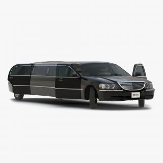 3D model Generic Limousine Black Rigged