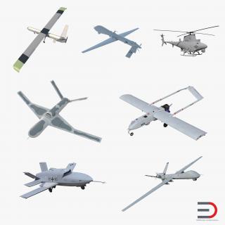 3D UAV Rigged 2 Collection model