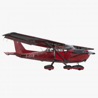 3D Cessna 172 Red Rigged