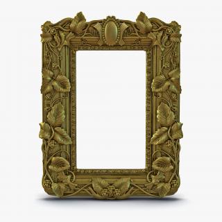 3D Baroque Picture Frame 3 model