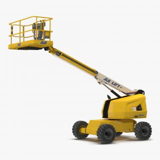 3D Telescopic Boom Lift JLG Yellow Rigged model