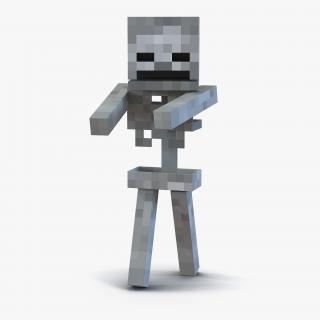 3D model Minecraft Skeleton Rigged