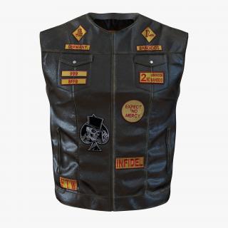 3D Leather Biker Vest model