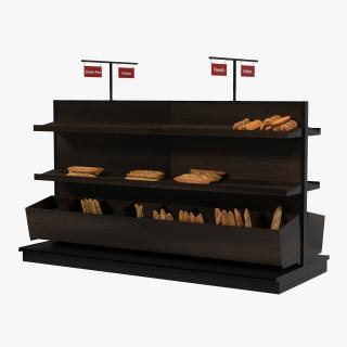 3D model Bakery Display Dark with Bread