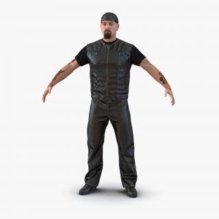 3D Biker Man Generic with Fur