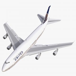 3D Boeing 747-300 United Rigged model