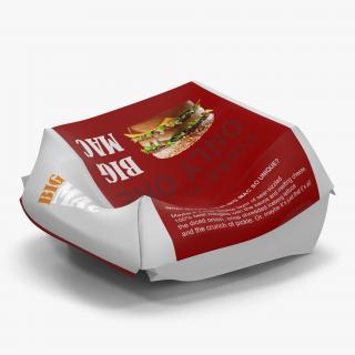 Crumpled Burger Box Big Mac 3D