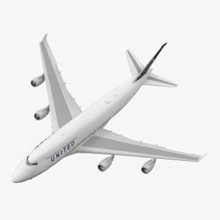 3D model Boeing 747-400ER United Rigged