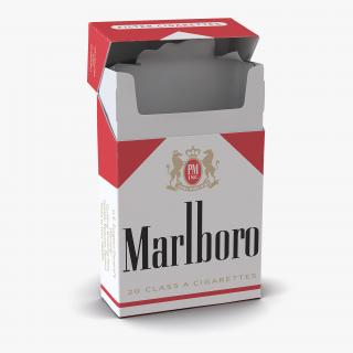 3D model Opened Cigarettes Pack Marlboro 3D Model