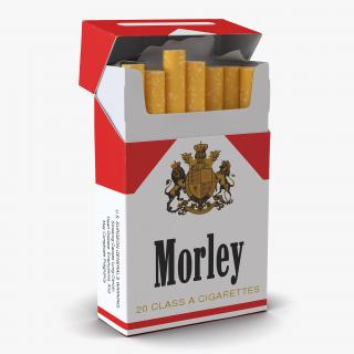 Opened Cigarettes Pack Morley 3D model