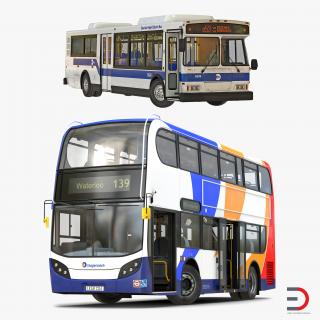 3D model Rigged Buses Collection 3