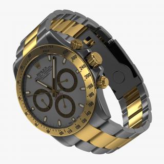 3D model Rolex Daytona Two Tone White 2