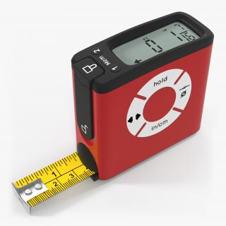 Digital Tape Measure Red 3D model