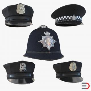 Police Hats Collection 3 3D model
