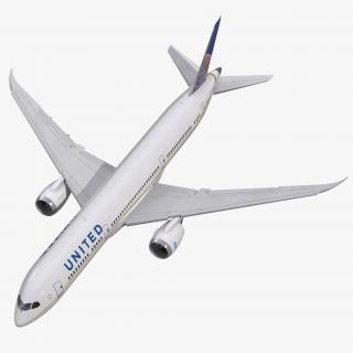 Boeing 787-9 Dreamliner United Rigged 3D