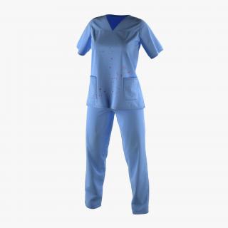 Female Surgeon Dress 17 Stained with Blood 3D