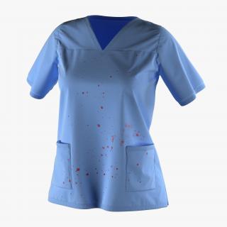 Female Surgeon Dress 18 Stained with Blood 3D