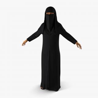 3D Arabian Woman in Black Abaya model