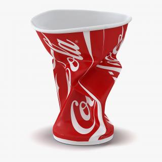 3D model Crumpled Drink Cup Coca Cola 2