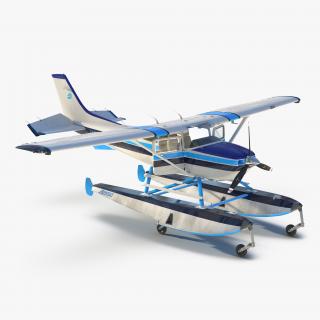 3D model Cessna 182 Skylane on Floats Rigged