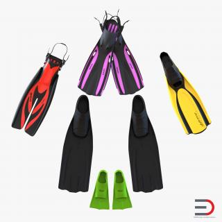 Swim Fins Collection 2 3D