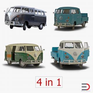 3D model Volkswagen Type 2 Rigged Collection