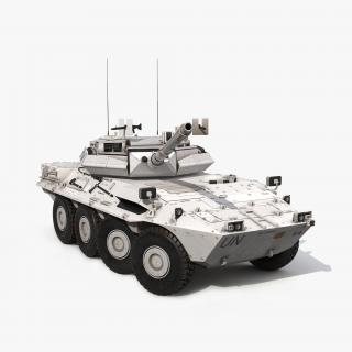 Wheeled Tank Destroyer B1 Centauro Rigged White 3D