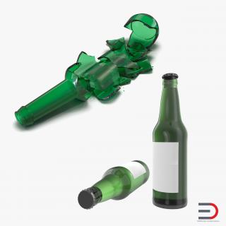 Beer Bottle Broken and New Collection 3D