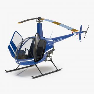 3D model Helicopter Robinson R22 Rigged
