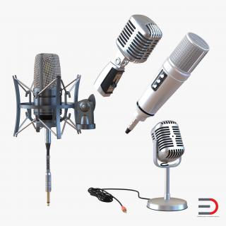 Studio Microphones Collection 3D model