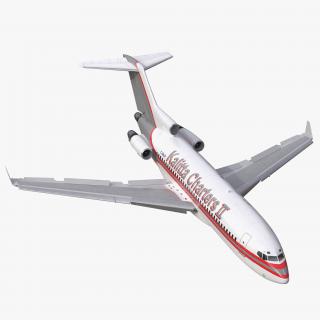 3D Boeing 727-100 Private Kalitta Air Rigged