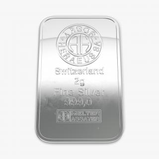 3D Silver Bar 2g model