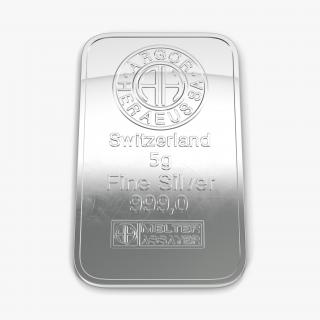 3D Silver Bar 5g model