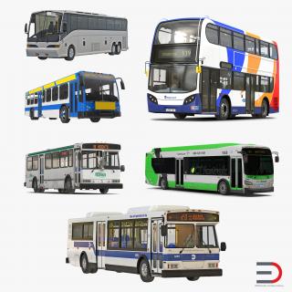 3D Buses Collection 4 model