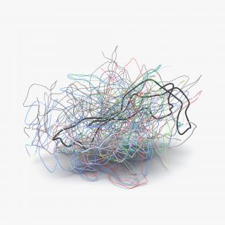 3D Pile of Colorful Plastic Cables