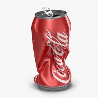 3D Crushed Soda Can 2 Coca Cola model