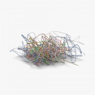 3D Pile of Colorful Plastic Cables 3 model