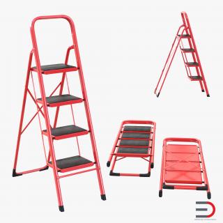 3D model Step Ladder Set