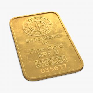 3D Gold Bar 1g