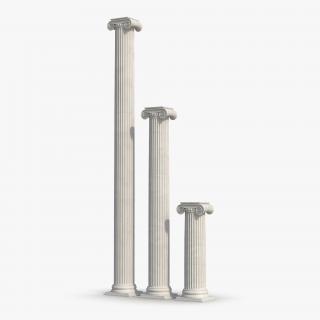 3D Ionic Column Greco Roman Set model