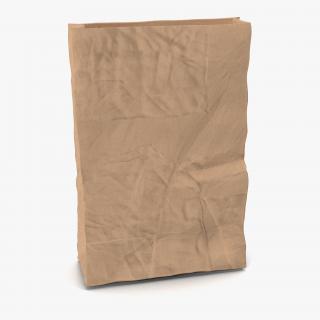 3D Crumpled Fast Food Paper Bag model