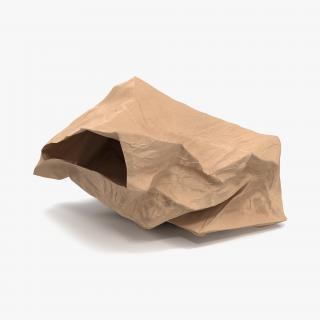 3D model Crumpled Fast Food Paper Bag 2