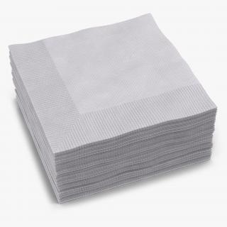 Cocktail Napkins White 3D