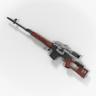 Russian SVD Rifle Wooden Handguard 3D model