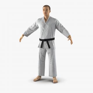 Japanese Karate Fighter with Fur 3D