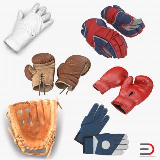 3D Sport Gloves Collection model